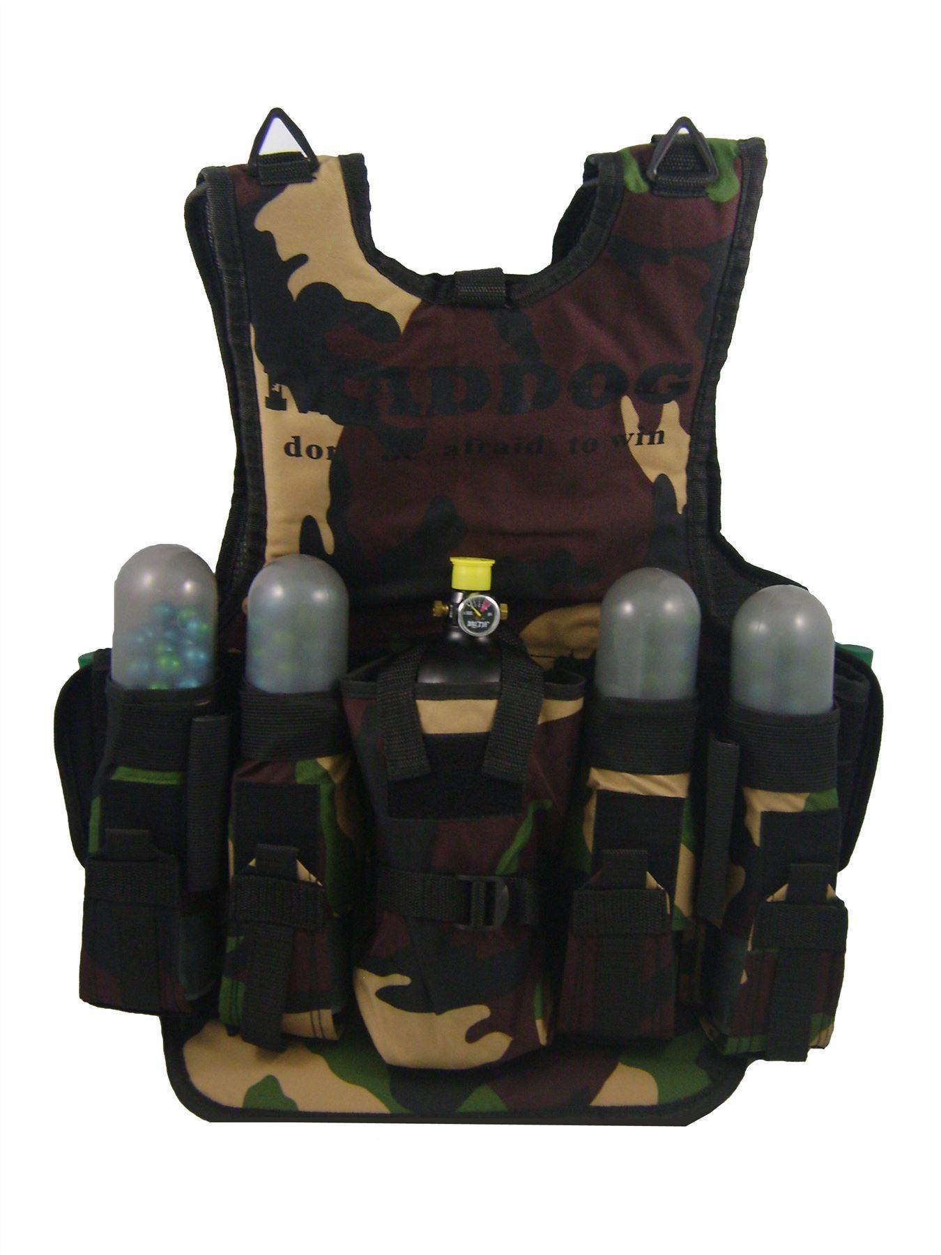Maddog Tactical Paintball Vest Pod Holder - Woodland Camo