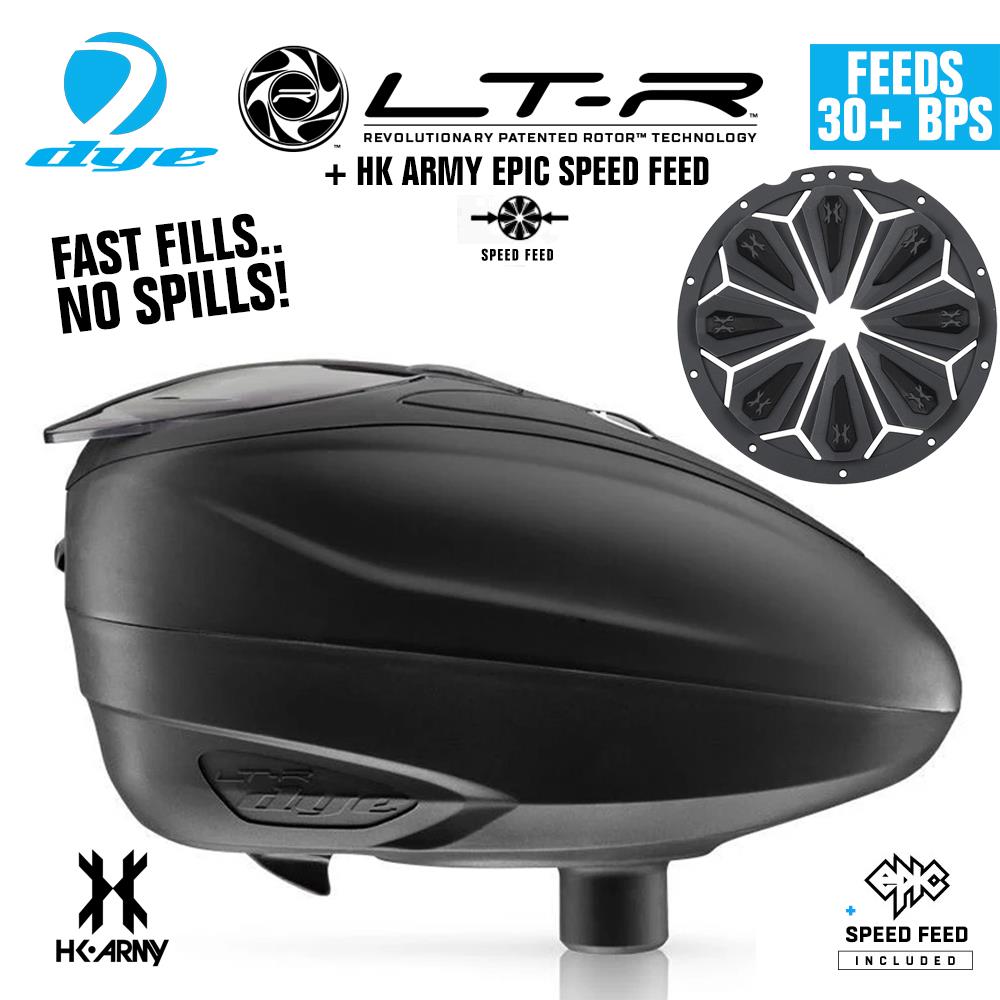 Dye LT-R Electronic Paintball Loader with HK Army Epic Speed Feed