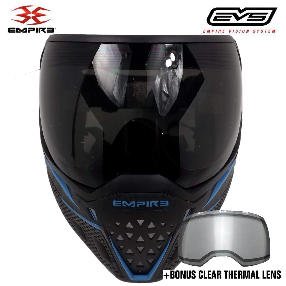 Clearance - Empire EVS Thermal Paintball Mask - Black / Navy Blue - OPEN BOX