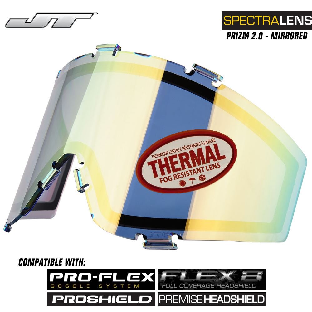 JT Spectra Paintball Mask Dual-Pane Thermal Replacement Prizm 2.0 Mirrored Lens