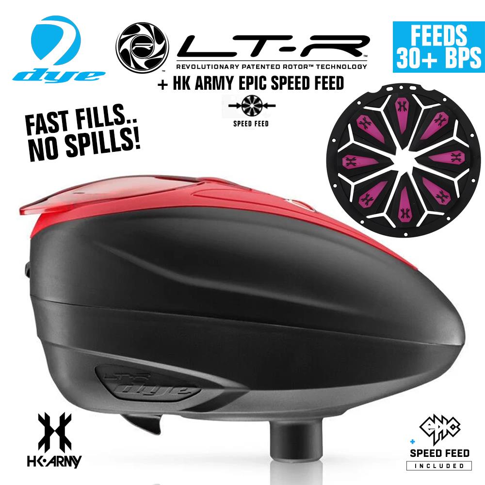 Dye LT-R Electronic Paintball Loader with HK Army Epic Speed Feed