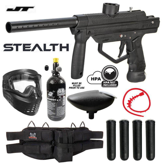 Maddog JT Stealth Semi-Automatic .68 Caliber Silver Paintball Gun Starter Package - PaintballDeals.com