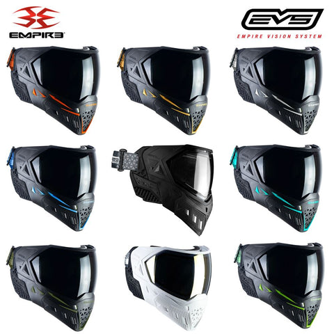 Empire Paintball EVS Full Face Mask (Color: Black & Olive / Ninja and Clear  Thermal Lens Set)