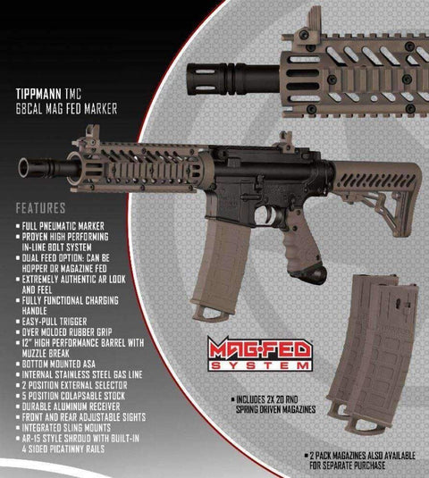 Tippmann TMC MAGFED Starter Protective HPA Paintball Gun Package