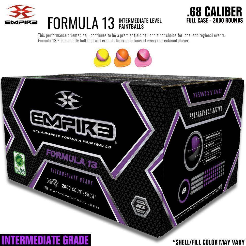 Empire Formula 13 .68 Caliber Paintballs - Orange Shell / Yellow Fill - PaintballDeals.com