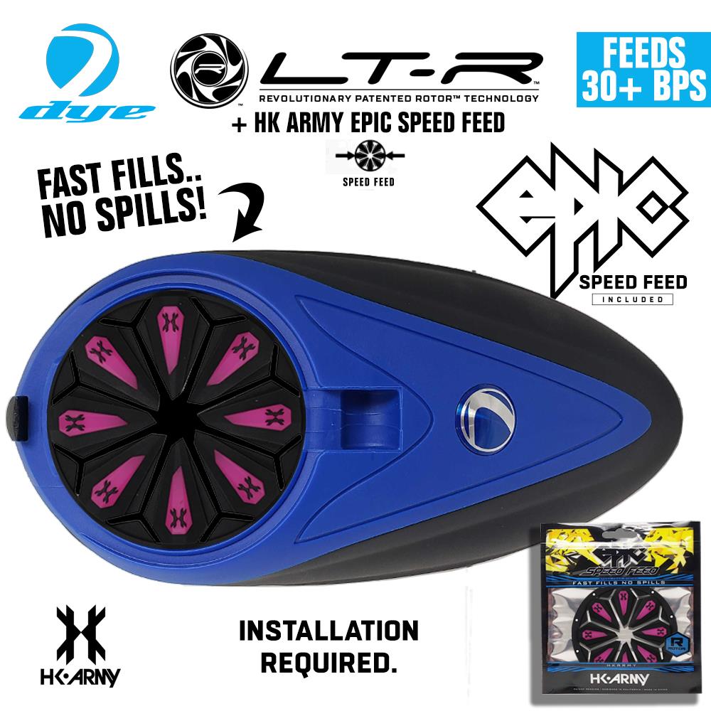 Dye LT-R Electronic Paintball Loader with HK Army Epic Speed Feed