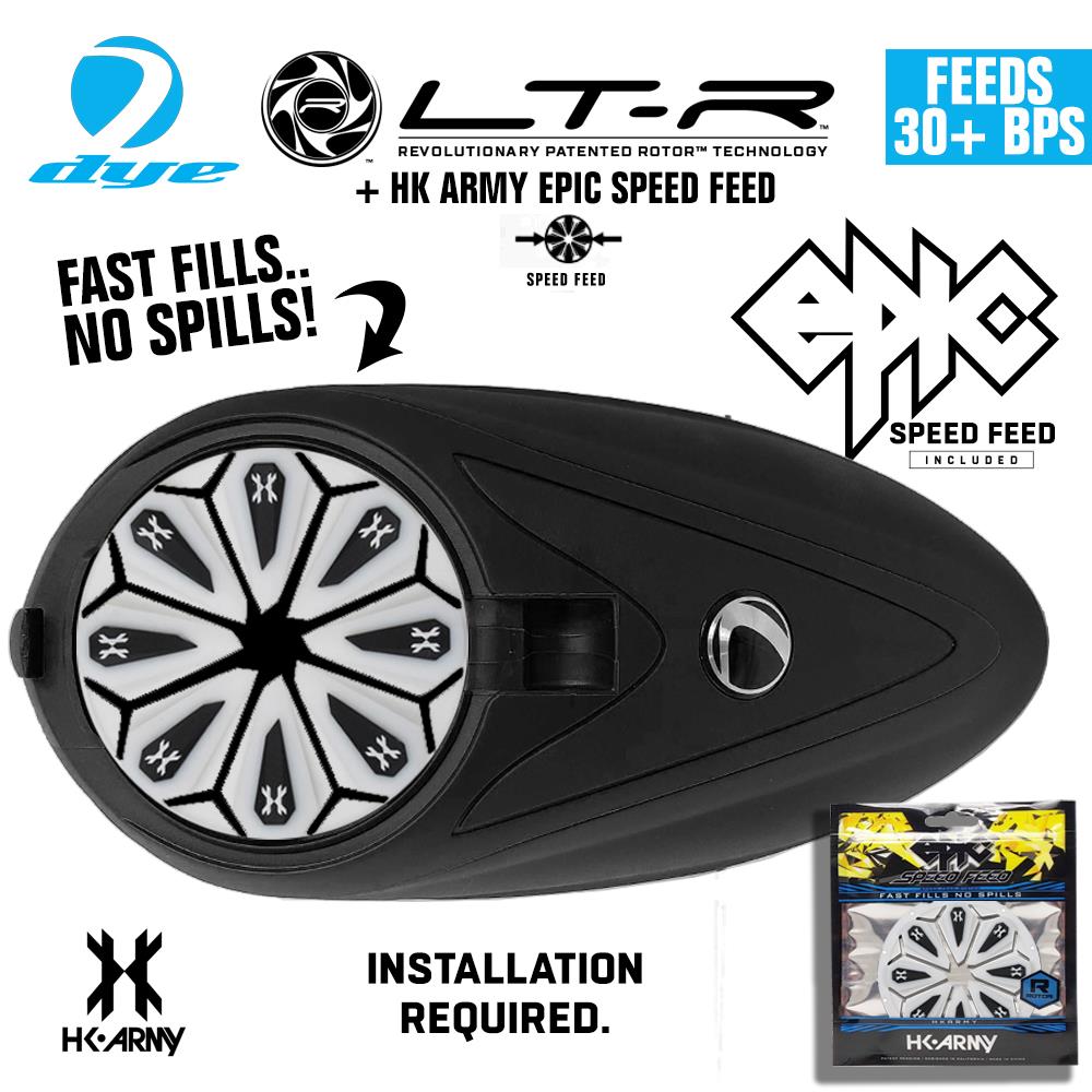 Dye LT-R Electronic Paintball Loader with HK Army Epic Speed Feed