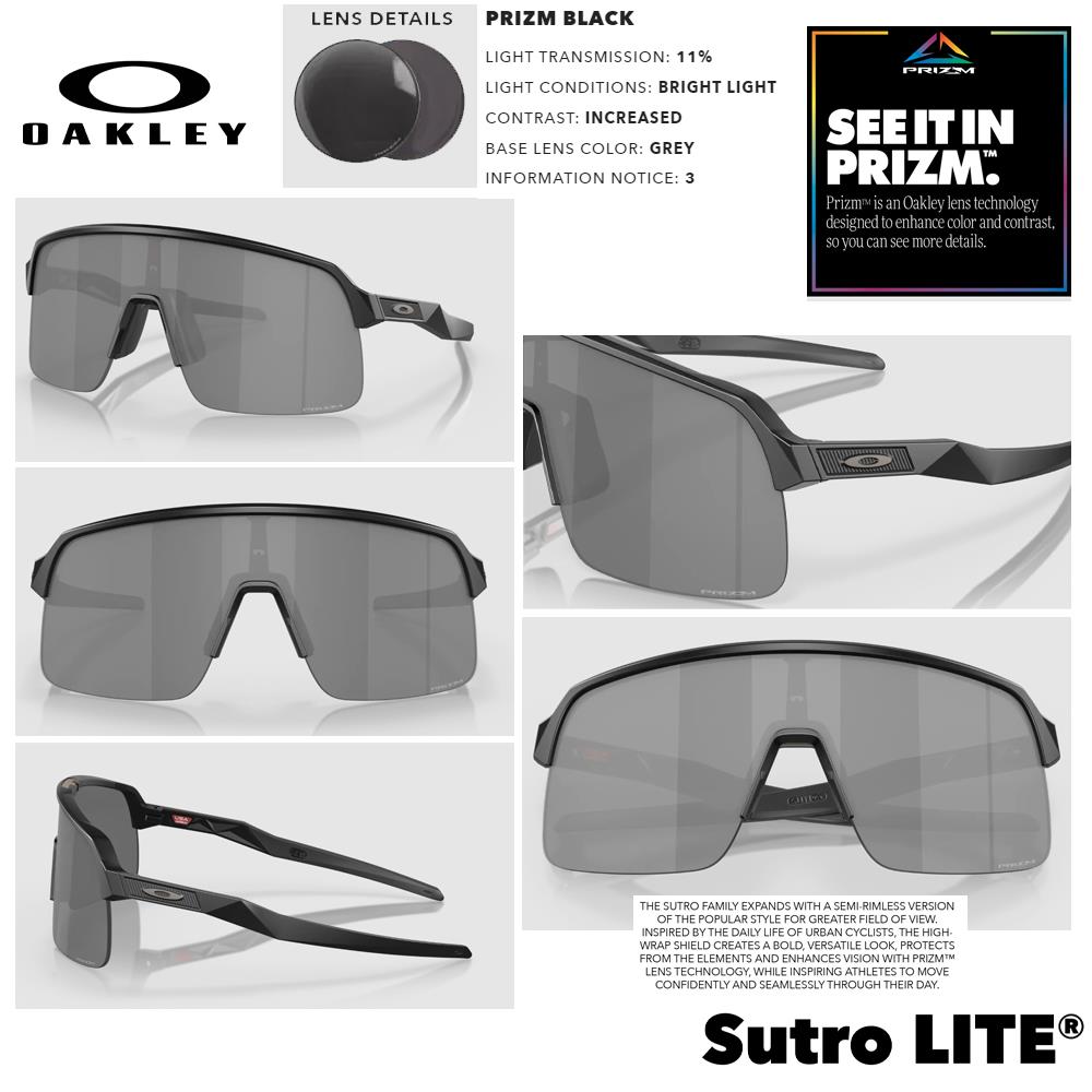 Oakley Sutro LITE Men's Sunglasses - Matte Black w/ PRIZM Black Lenses
