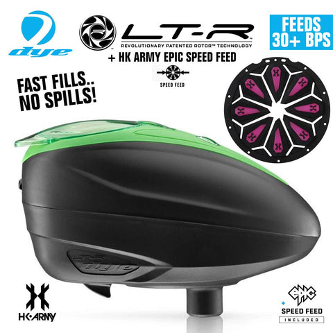 Dye LT-R Electronic Paintball Loader with HK Army Epic Speed Feed