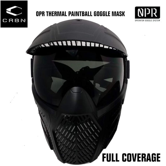 CLEARANCE - Carbon OPR Full Head Coverage Thermal Paintball Goggles Mask - Black - OPEN BOX