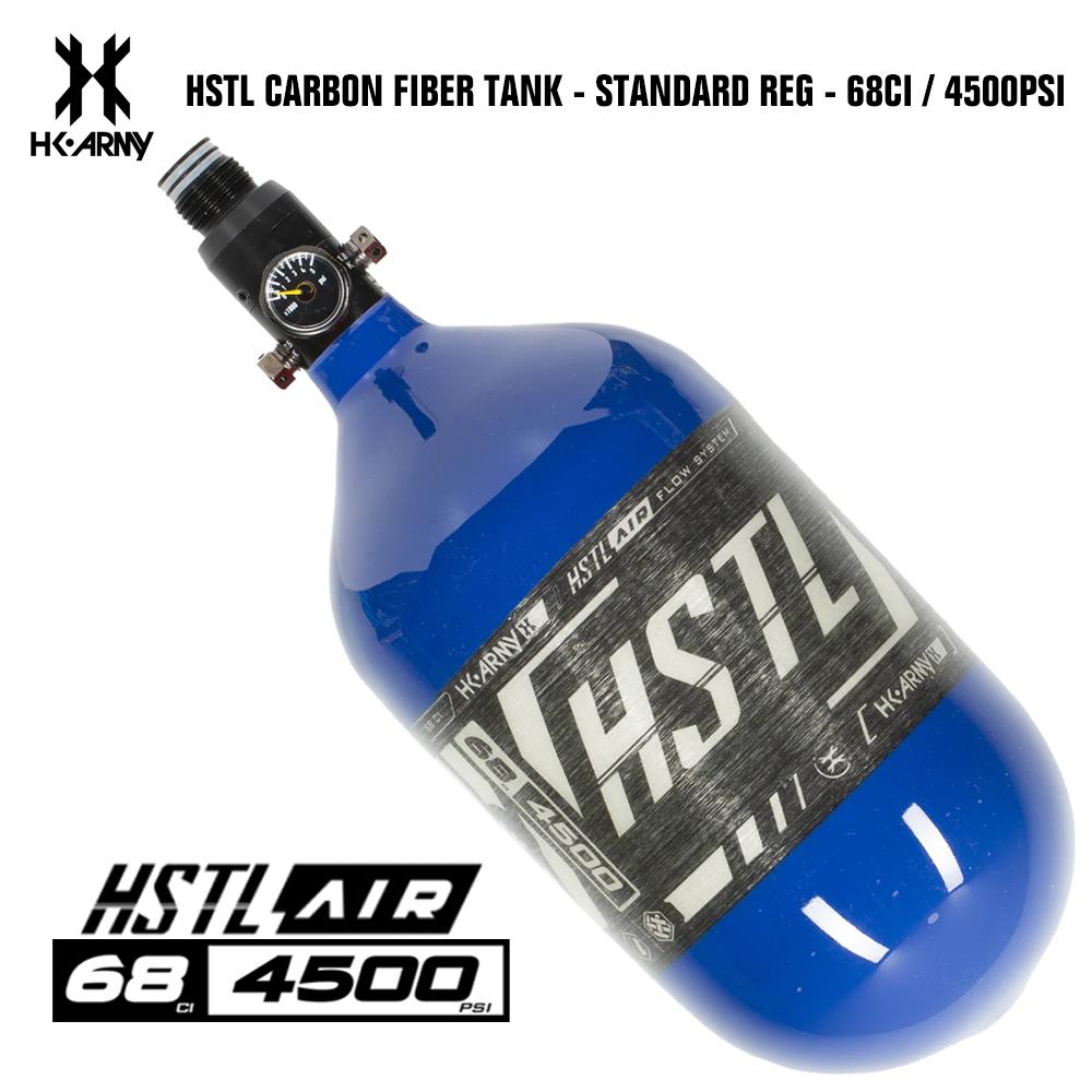 CLEARANCE - HK Army HSTL 68/4500 Carbon Fiber HPA Compressed Air Paintball Tank System - Standard Reg - Blue - USED But Not Abused