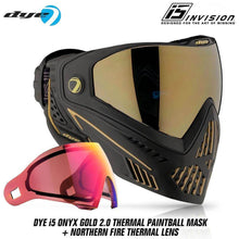 Dye I5 Thermal Paintball Mask Goggles with GSR Pro Strap - Onyx Gold 2.0 Black / Gold - PaintballDeals.com