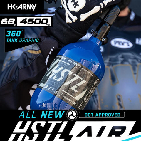 CLEARANCE - HK Army HSTL 68/4500 Carbon Fiber HPA Compressed Air Paintball Tank System - Standard Reg - Blue - USED But Not Abused