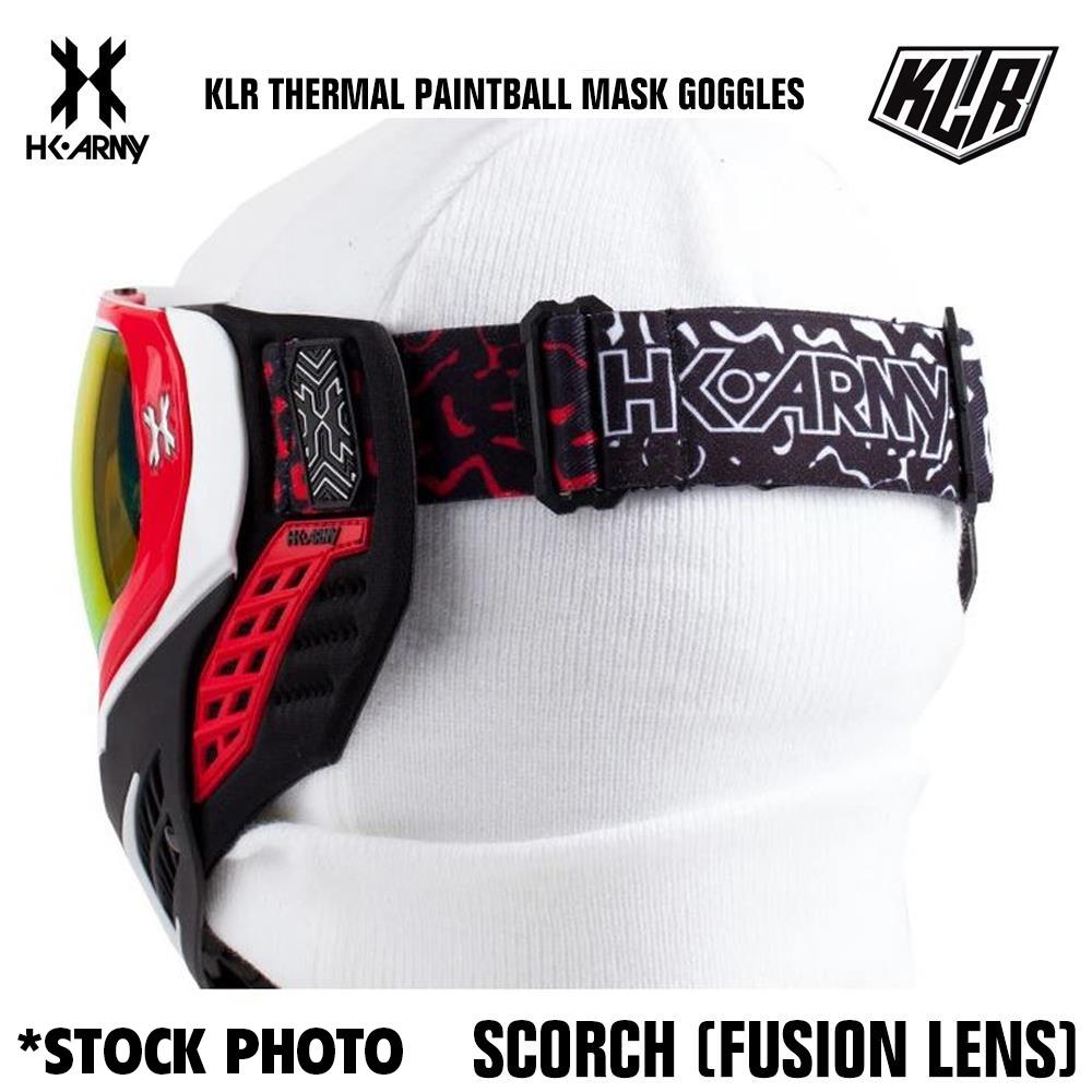 CLEARANCE - HK Army KLR Paintball Goggle Mask - Scorch - White / Red-Fusion Lens - OPEN BOX