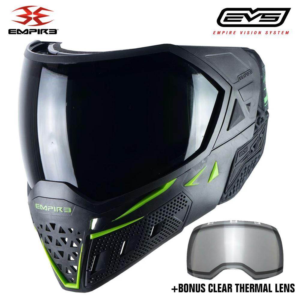 Empire EVS Thermal Paintball Mask - Black / Lime Green - PaintballDeals.com