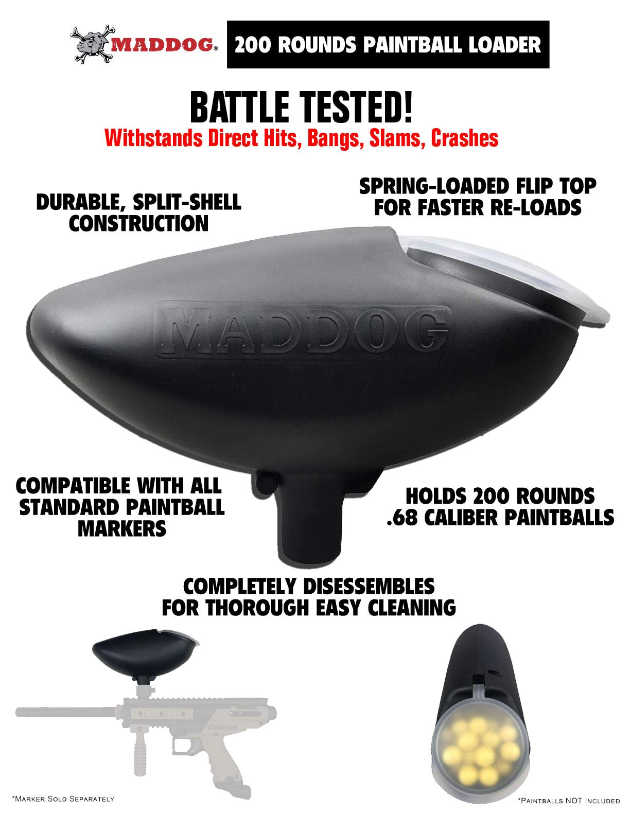 Maddog GoG eNMEy Paintball Gun Marker Specialist CO2 Starter Package