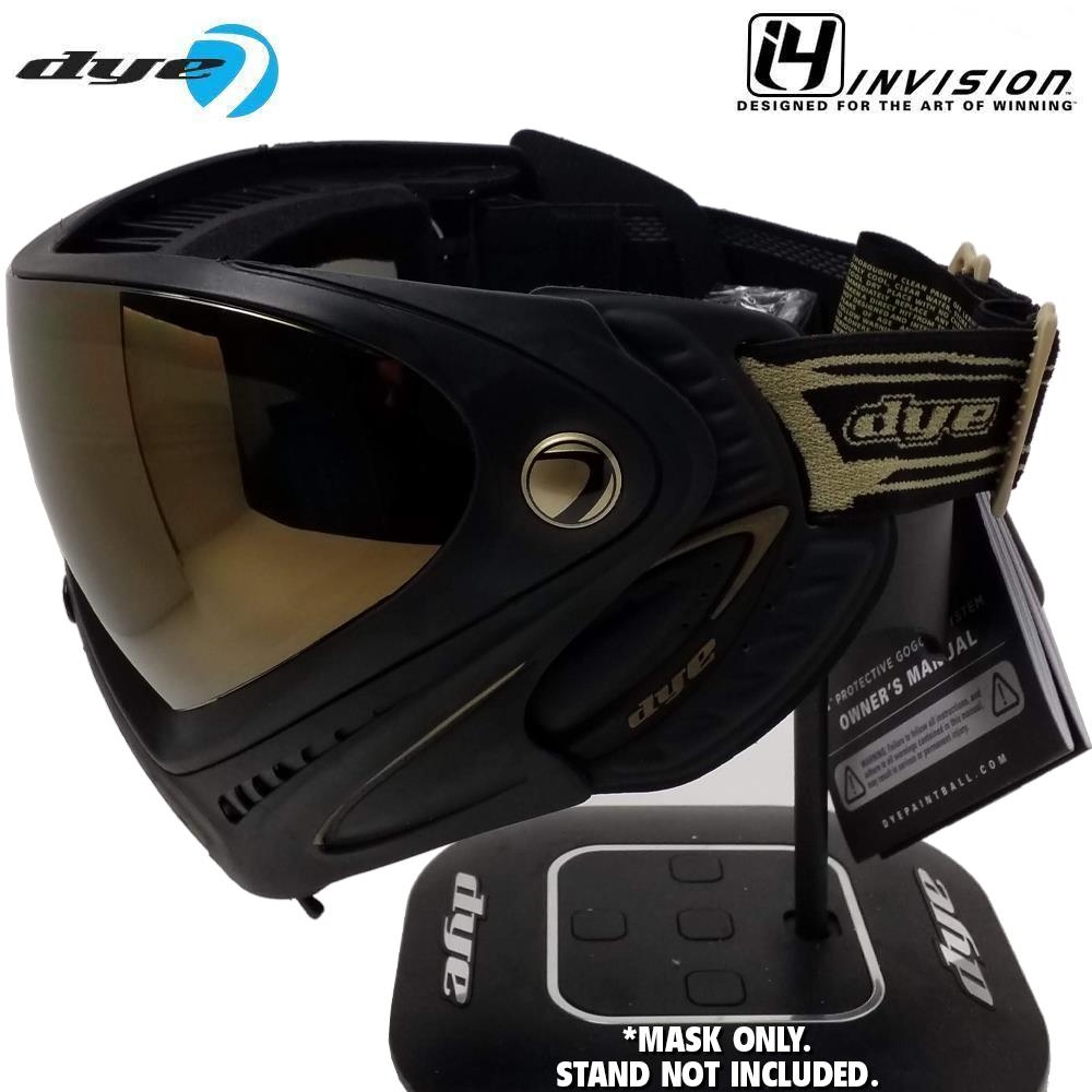 CLEARANCE - Dye I4 Thermal Paintball Mask Goggles - Black / Gold - OPEN BOX