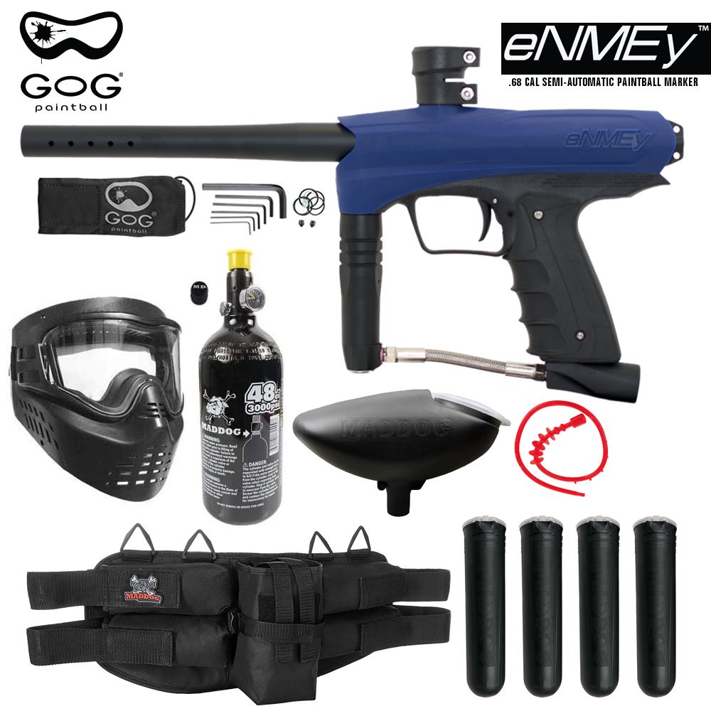 Maddog GoG eNMEy Paintball Gun Marker Silver HPA Starter Package