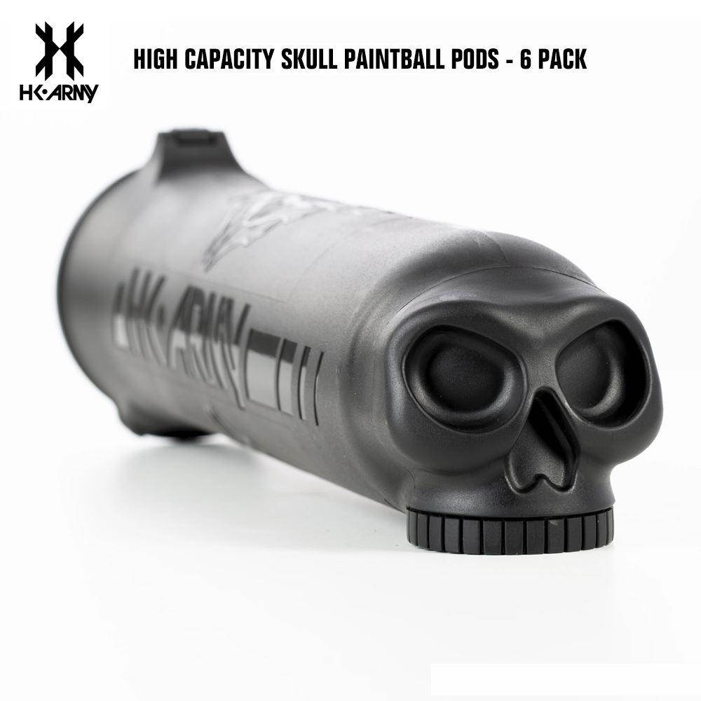 HK Army High Capacity 150 Rounds Skull Paintball Pods - 6 Pack - PaintballDeals.com