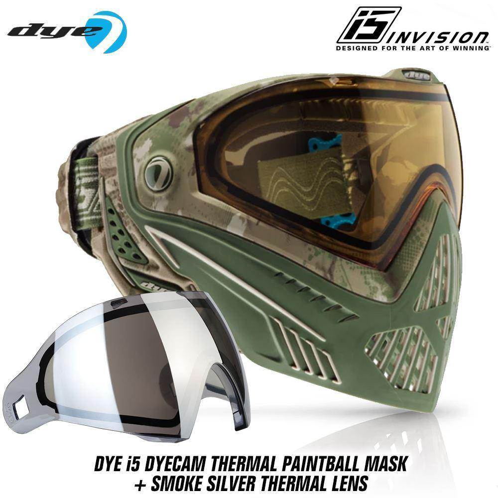 Dye I5 Thermal Paintball Mask Goggles with GSR Pro Strap - DyeCam - PaintballDeals.com