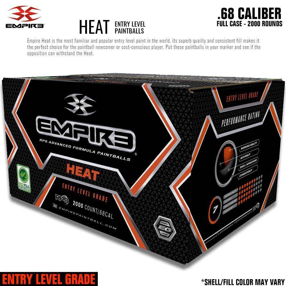 Empire Heat .68 Caliber Paintballs - Orange Shell / Orange Fill - PaintballDeals.com