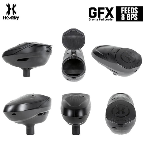 HK Army GFX Gravity Fed Paintball Loader Hopper - Black
