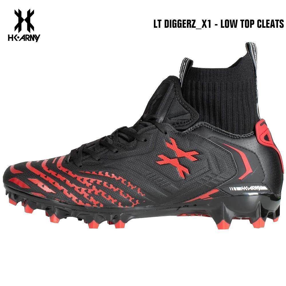HK Army LT Diggerz_1 Low Top Paintball Cleats - Black/Red - PaintballDeals.com