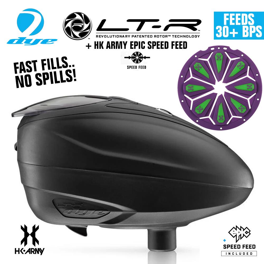 Dye LT-R Electronic Paintball Loader with HK Army Epic Speed Feed