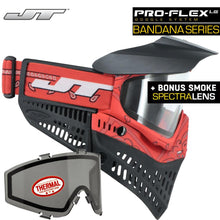JT Proflex Thermal Anti-Fog Paintball Mask Goggles - LE Bandana Red w/ Clear & Smoke Lenses